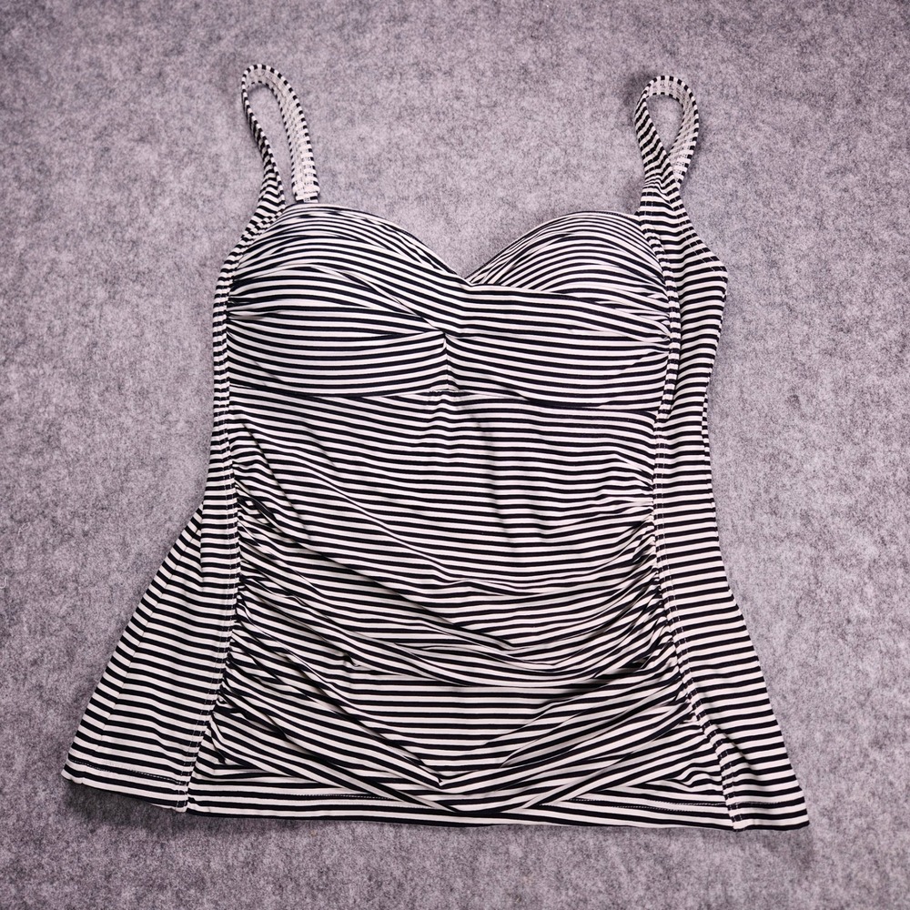 Bond-Eye Australia Striped Tankini Top Ruched Size US 8 D/DD READ